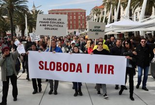 Split: Prosvjed Svjetska povorka slobode, mira i demokracije