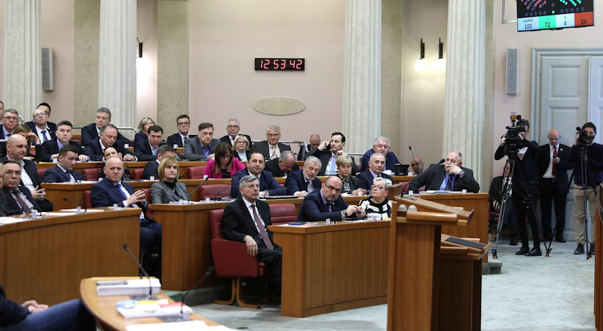 Ponovno glasovanje u Saboru nakon što je prethodno glasovanje prekinuto zbog kvoruma