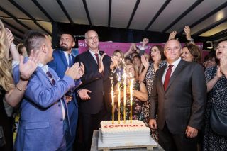Split: Slavljenička torta Ivice Puljka, gradonačelnika grada Splita