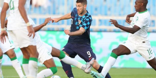 Rijad: Slavlje Andreja Kramarića nakon pogotka Saudijskoj Arabiji za 1:0