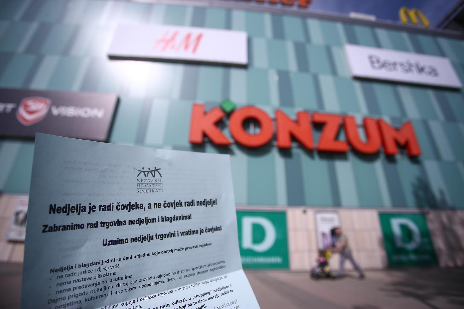 Zagreb: Prvosvibanjska podjela letaka protiv rada trgovina nedjeljom i blagdanom