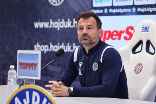 Split: Trener Hajduka, Ivan Leko, na konferenciji za medije uoči utakmice protiv Šibenika