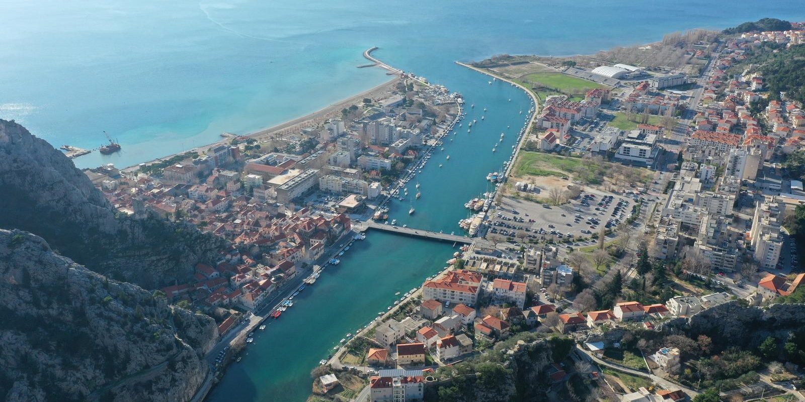 Fotografije iz zraka radova na mostu iznad Omiša
