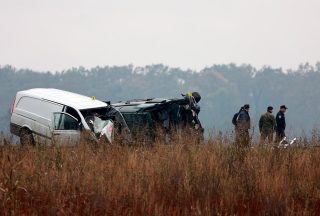 Policijski očevid na mjestu prometne nesreće u kojoj je sudjelovao ministar Banožić