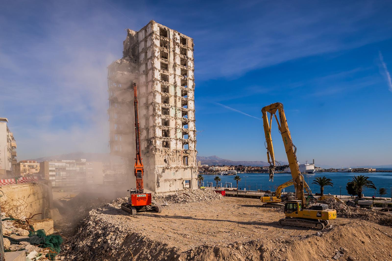Split: Nastavak rušenja zgrade Hotela Marjan