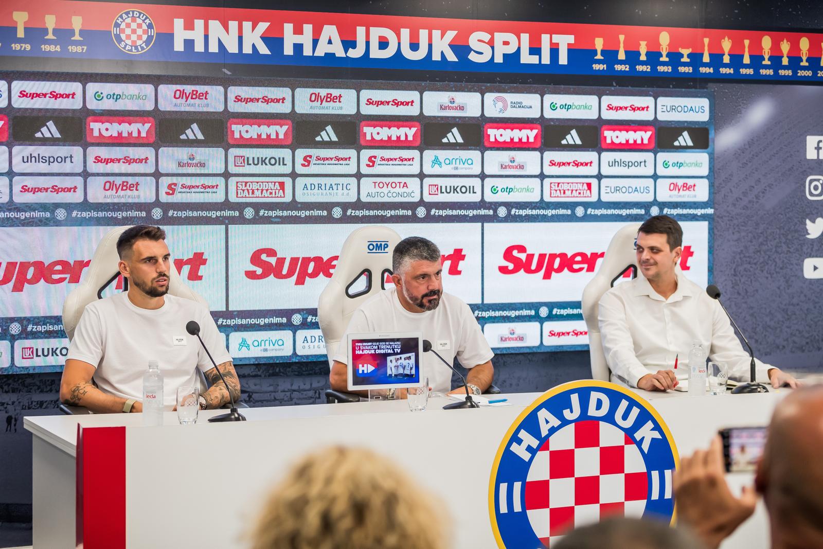 Split: Gennaro Gattusoo i Zvonimir Šarlija povodom utakmice Hajduka i Tsrshavna održali konferenciju za medije