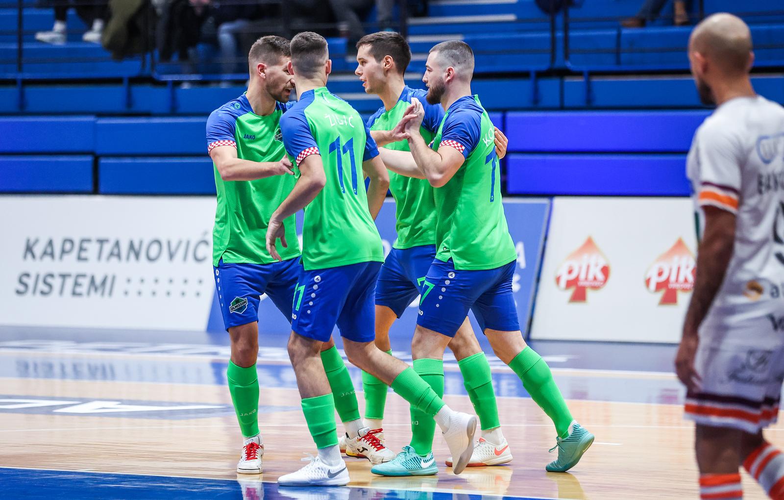 Zagreb: Utakmica Elitne runde Lige prvaka u Futsalu između Olmissuma (CRO) i Etoile (FRA)