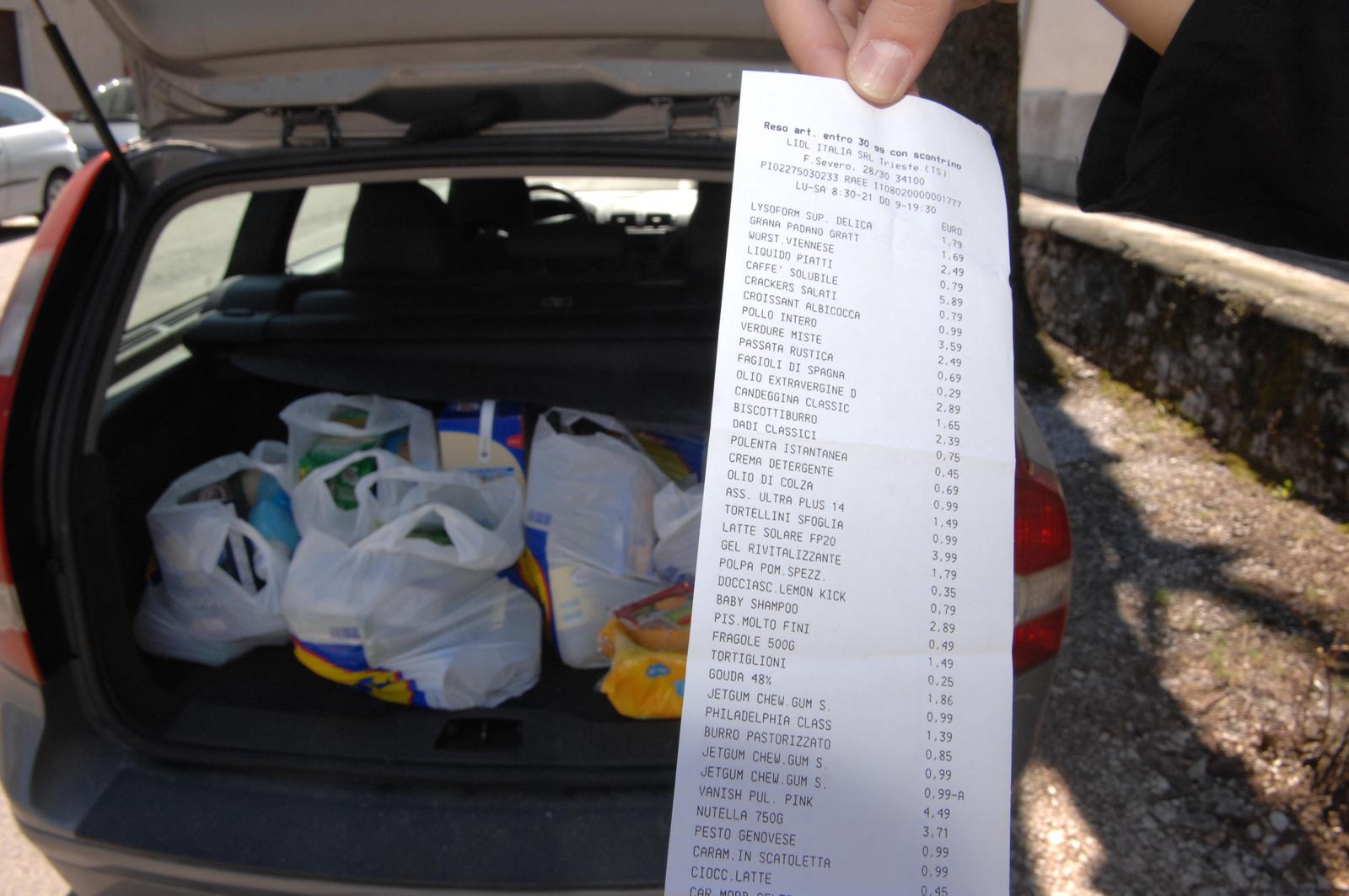 Trst: Namirnice kupljene u trgovini Lidl za 134 eura