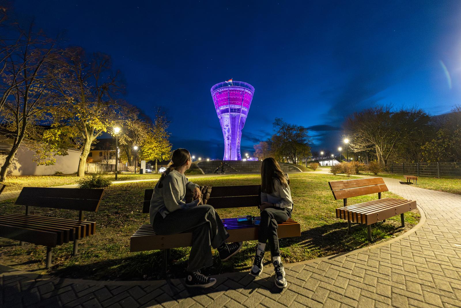 Vukovar: Osvjetljeni vukovarski vodotoranj