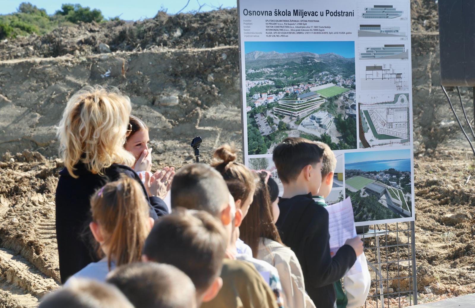 Podstrana: Svečanost polaganja kamena temeljca za osnovnu školu Miljevac.