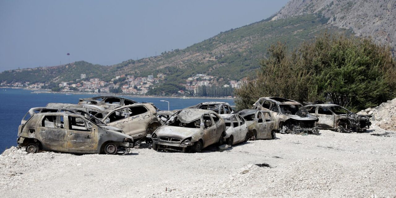 Omiš: Veliki broj izgorenih automobila u požaru